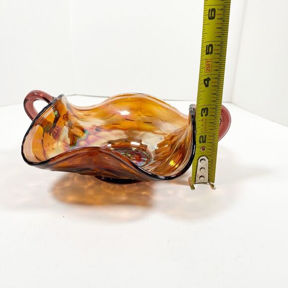 Fenton Amethyst Glass Candy Dish Carnival Antique Honeycomb & Clover Bon Bon 6" - Picture 10 of 10